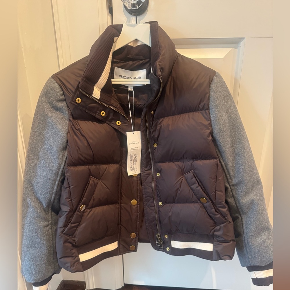 Veronica Beard Brown and Gray Puffer Jacket